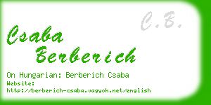 csaba berberich business card